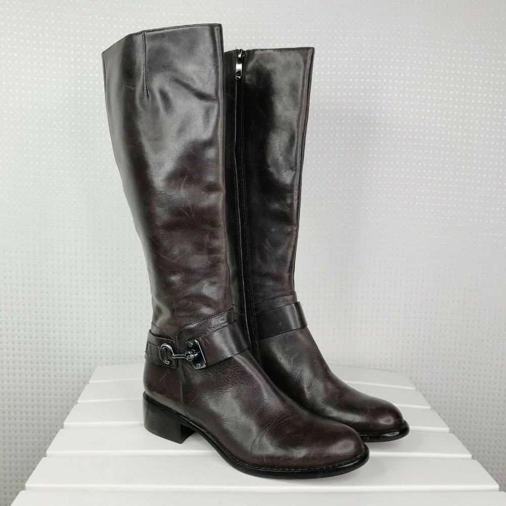 Via Spiga Womens Riding Boots Size 6.5 Brown Knee